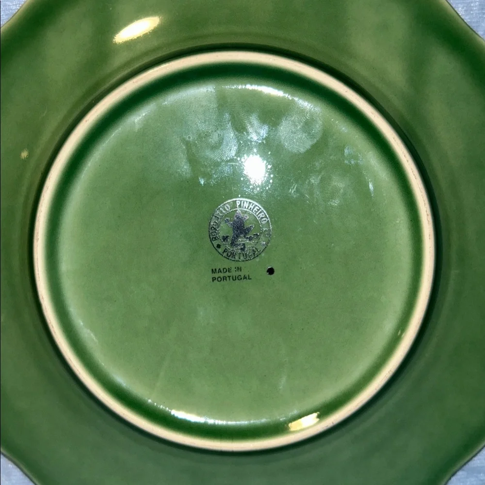 Bordallo Pinherio Portugal Rooster and Corn Embossed Plate 8 1/4’ Ceramic Plate
